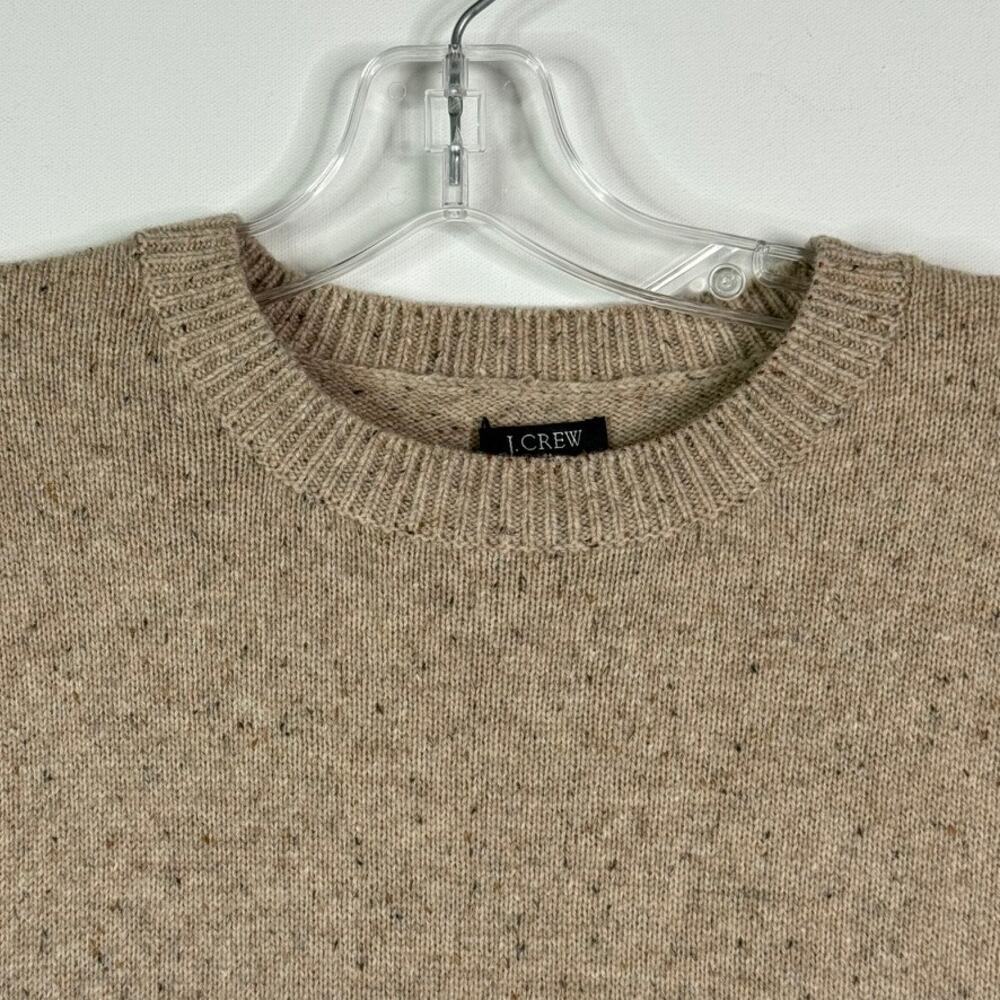J.Crew Donegal Elbow Patch Sweater 05113 Tan Brown Mens Large Lambs Wool - Picture 3 of 10